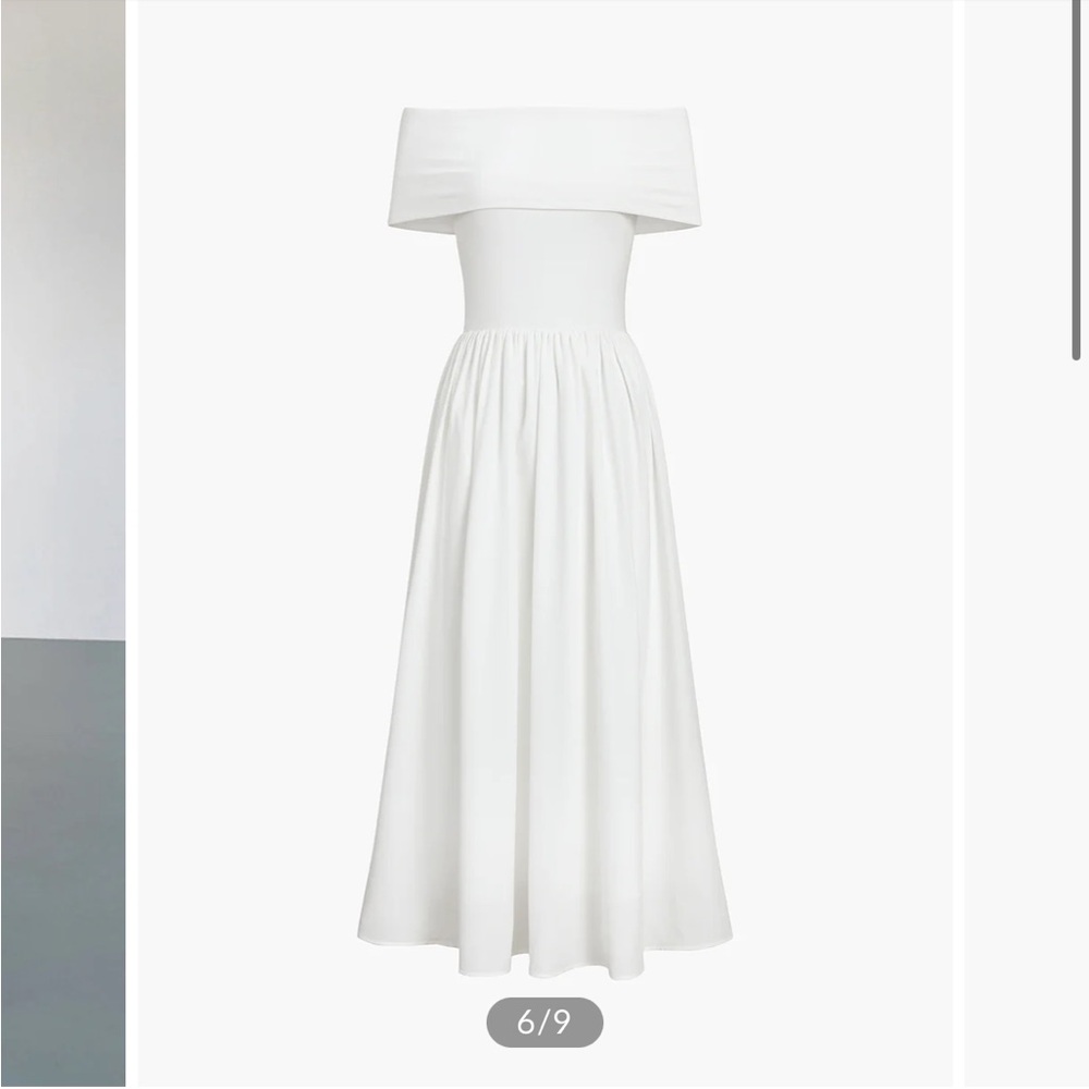 Frenchy Solid Off-Shoulder Long Dress NWT